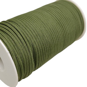 2 mm Paracord İp Haki Yeşil Renk 50 Metre Makara Sargı - Görsel 1
