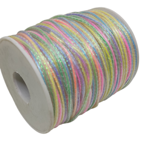 2 mm Silikon İplik Simli Gökkuşağı Renk 50 Metre - Görsel 3