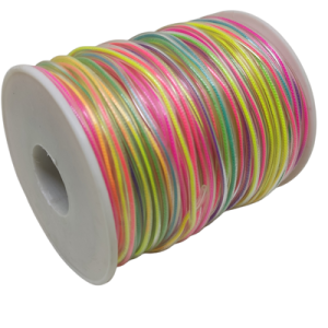 2 mm Silikon İplik Gökkuşağı Renk 50 Metre - Görsel 1