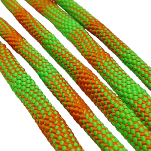 Paracord İp, Pet Tasma İpi 8 mm Nokta Desen Turuncu Yeşil Renk - Görsel 4