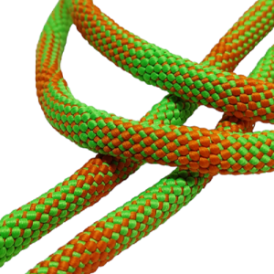 Paracord İp, Pet Tasma İpi 8 mm Nokta Desen Turuncu Yeşil Renk - Görsel 1