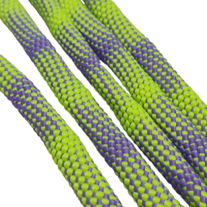 Paracord İp, Pet Tasma İpi 8 mm Nokta Desen Neon Sarı Lila Renk - Görsel 4