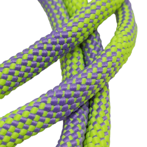 Paracord İp, Pet Tasma İpi 8 mm Nokta Desen Neon Sarı Lila Renk - Görsel 1