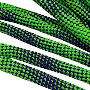 Paracord İp, Pet Tasma İpi 8 mm Nokta Desen Neon Yeşil Mor Renk - Görsel 3