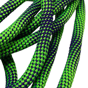 Paracord İp, Pet Tasma İpi 8 mm Nokta Desen Neon Yeşil Mor Renk - Görsel 2