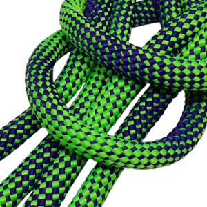 Paracord İp, Pet Tasma İpi 8 mm Nokta Desen Neon Yeşil Mor Renk - Görsel 1