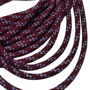 4 mm Paracord İp Bordo Renk Mavi Beyaz Şerit - Görsel 1
