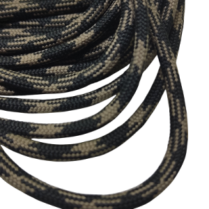 4 mm Paracord İp Siyah Gri Çapraz Desen - Görsel 1