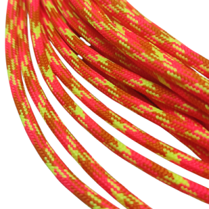 4 mm Paracord İp Neon Sarı Kırmızı Çapraz Renk - Görsel 3