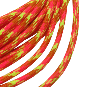 4 mm Paracord İp Neon Sarı Kırmızı Çapraz Renk - Görsel 2