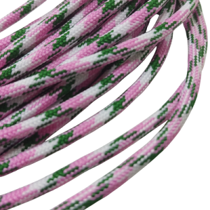 4 mm Paracord İp Pembe Yeşil Beyaz Çapraz Desen - Görsel 3